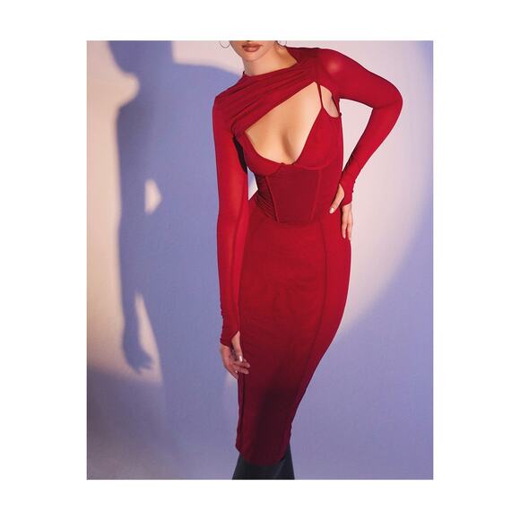 House of Cb Beatrice Corset Midi Dress Size L AND Plus Cup - Picture 2 of 5